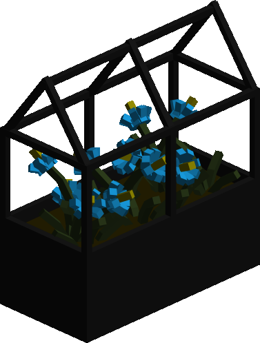 Small Light Blue Flowers in Planter