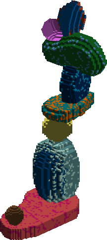 colorful stone statue