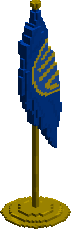 Moneyland flag with pedestal