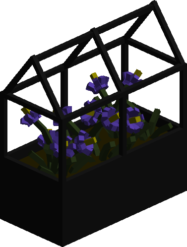 Small Bluish Purple Flowers in Planter