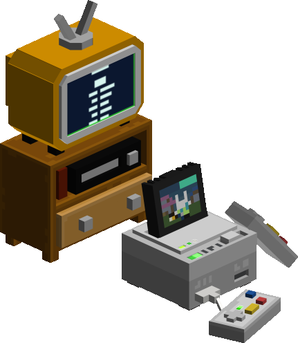 PixelVill Game Console and TV Set