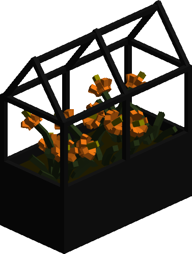 Small Orange Flowers in Planter