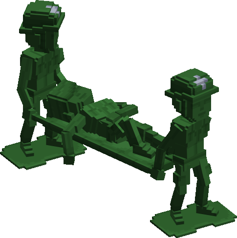 Green Plastic Soldier - Stretcher Team