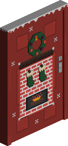 Door with christmas spirit