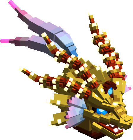 Crimson Gold Dragon Cyber Armor Head