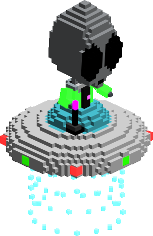 Small mini-Alien in UFO Ship