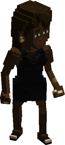 Lady in Black Dress - Gold Accessories 2