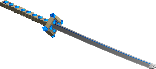 Blue Diamond Gold Katana Sword - 001