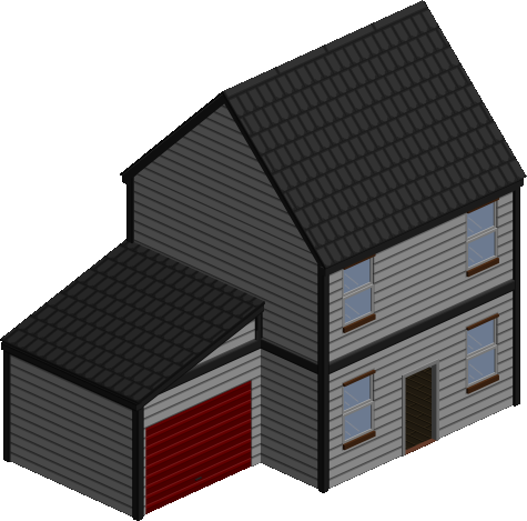 House With Garage - White Panels