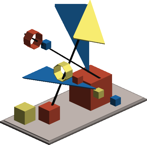 Primary Geometric Sculpture - CF Divergent Art