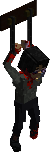 Chained bloody man