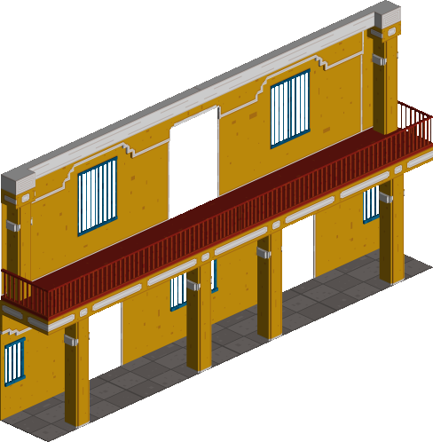 Long sunny facade 